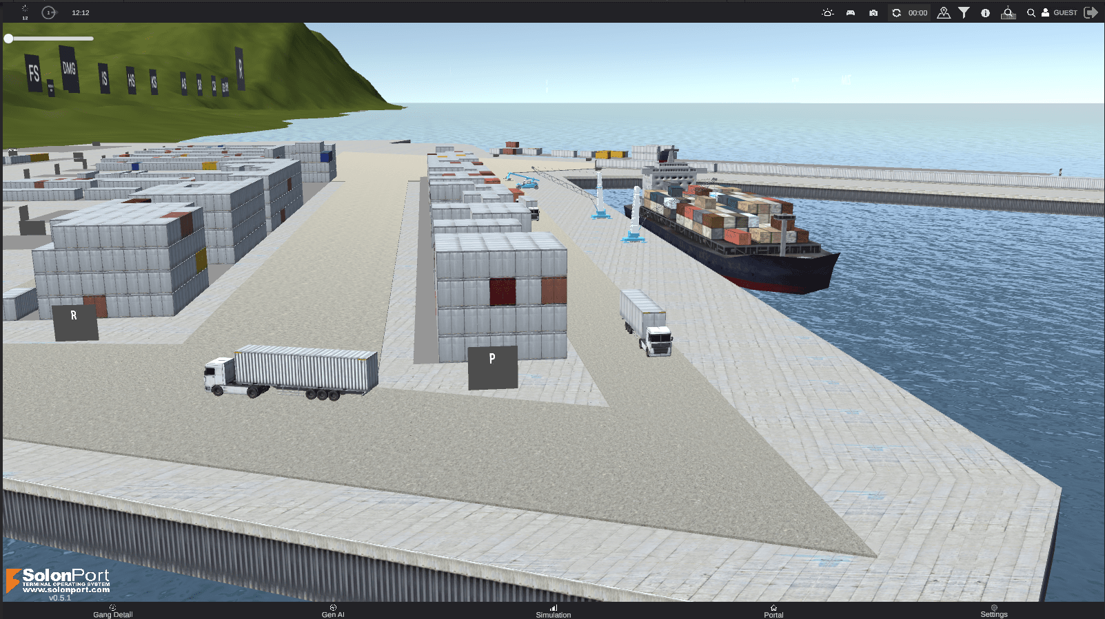 SOLONPORT 3D terminal context used for optimization research