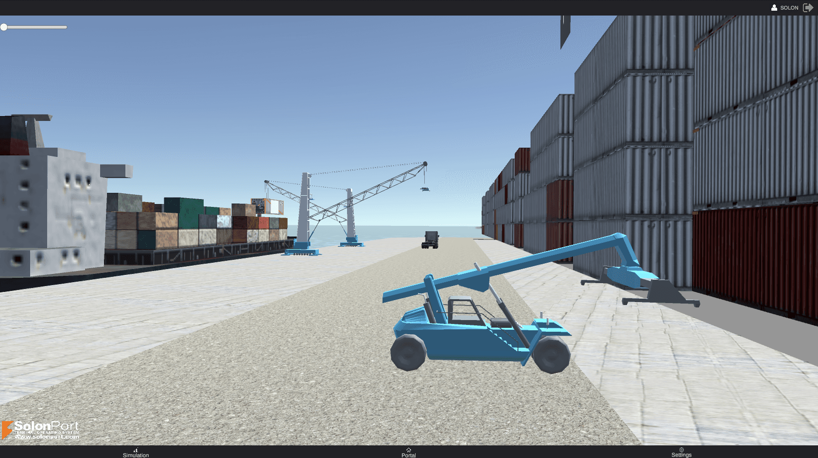 SOLONPORT 3D yard view with terminal equipment