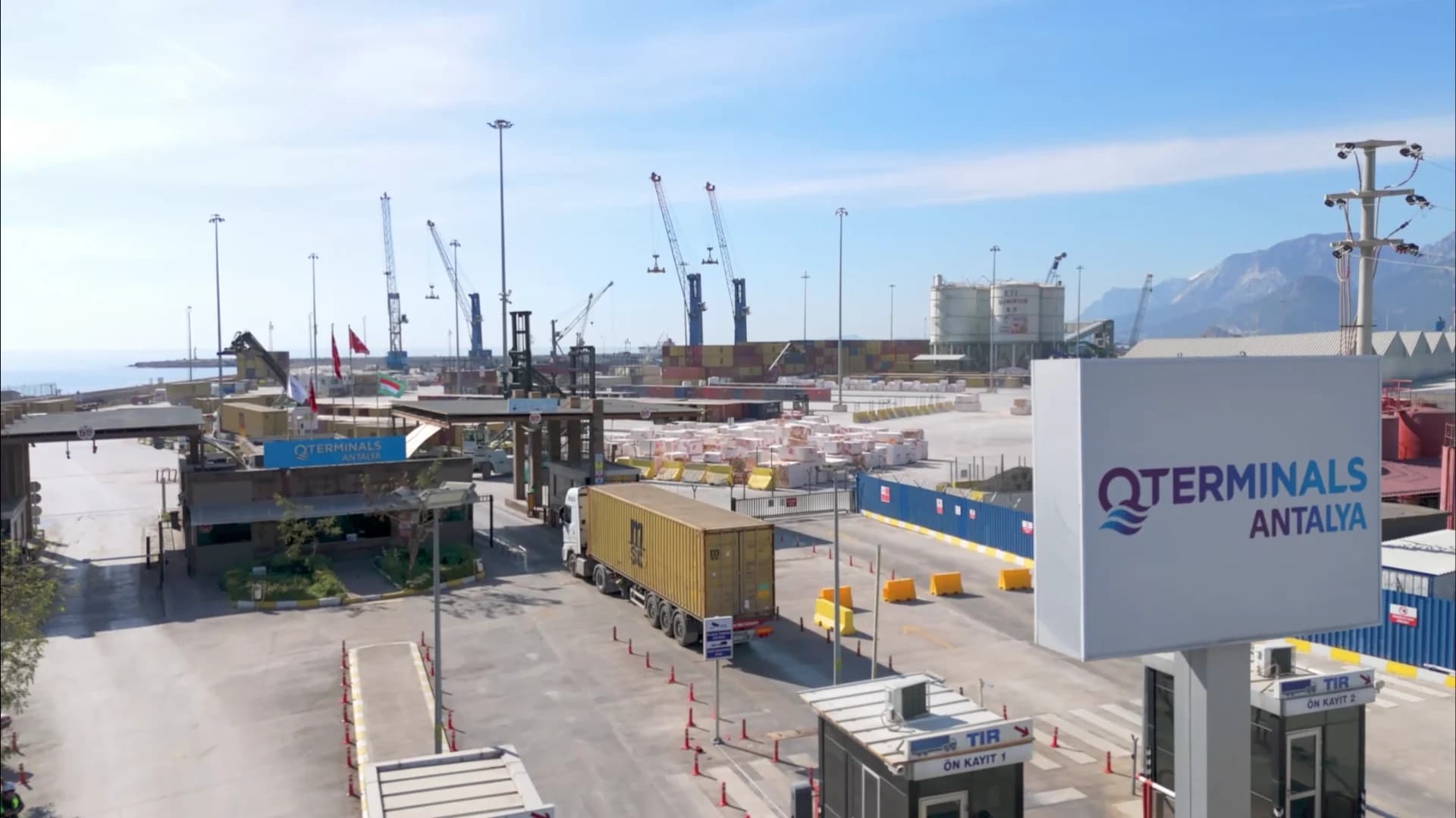 QTerminals Antalya entrance and terminal operation viewed from above