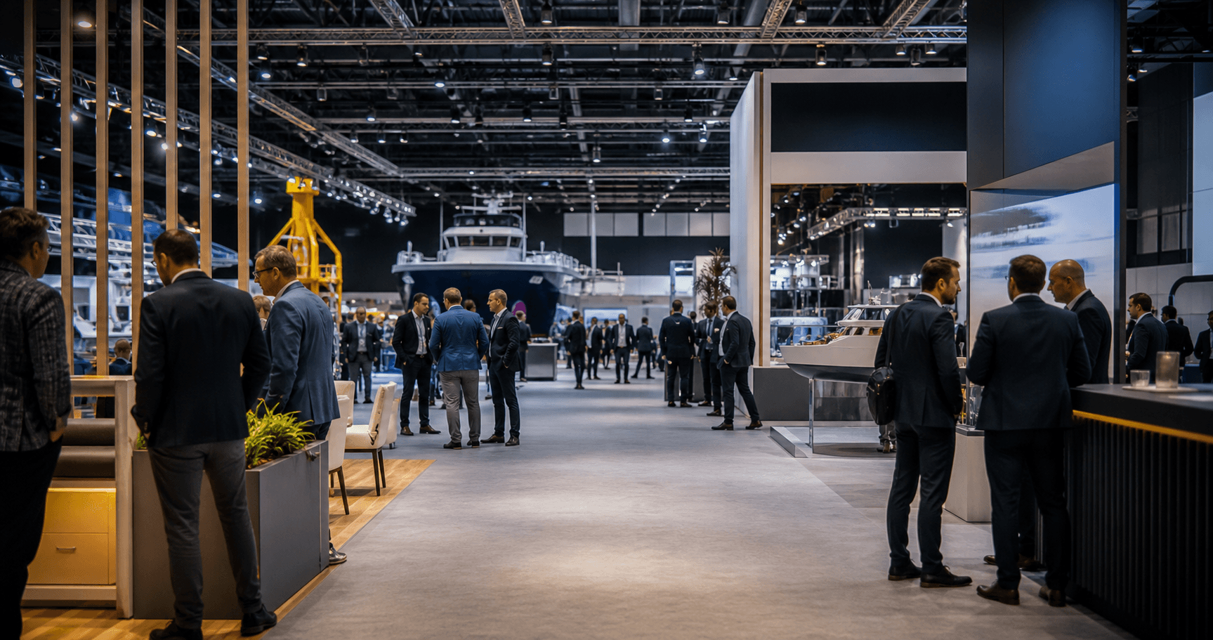 A maritime technology exhibition where industry professionals meet