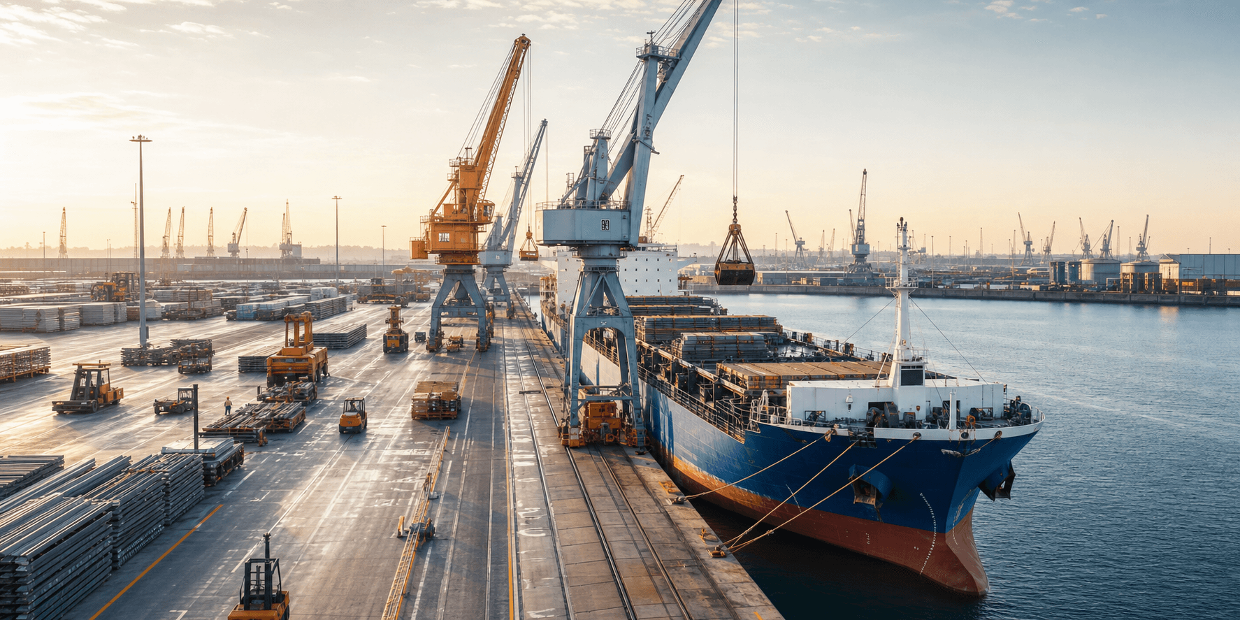 A connected terminal operation spanning vessel, quay, cargo, yard and equipment workflows