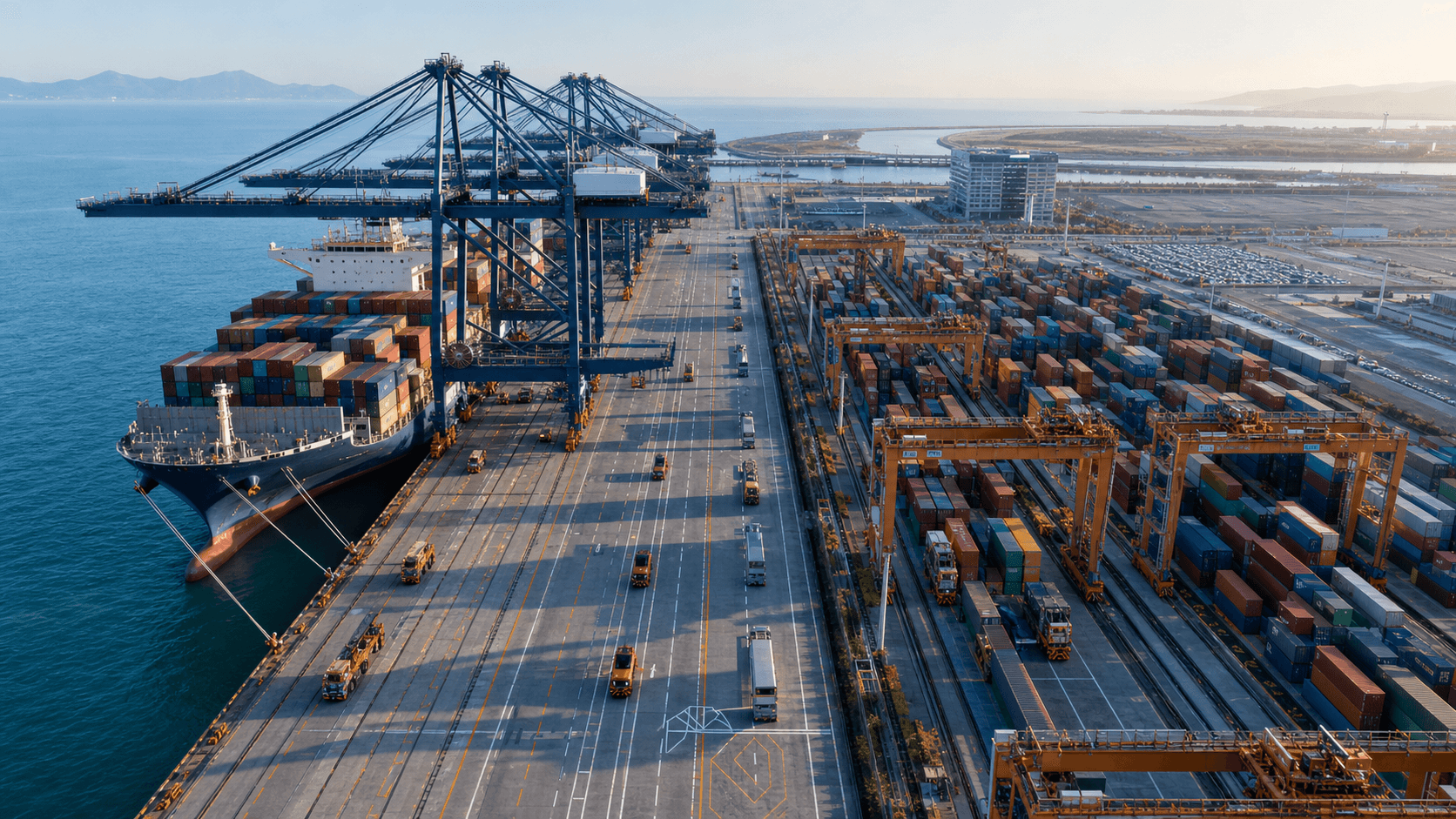 Aerial view of a terminal operation