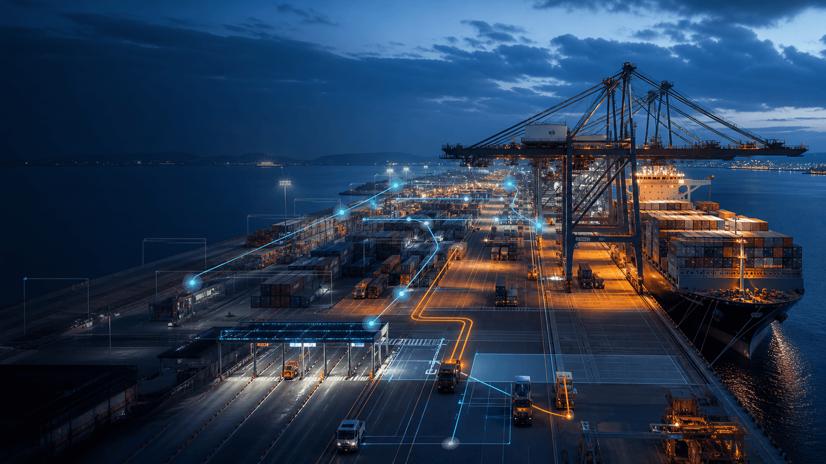 A connected terminal operation linking vessel, berth, yard, equipment and gate workflows